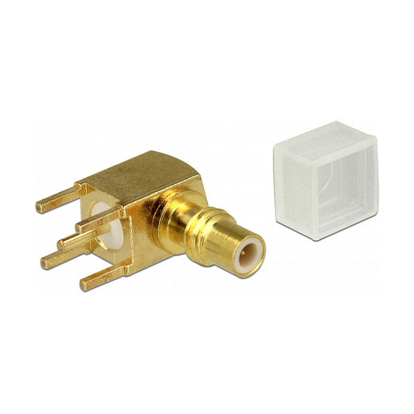 Adapter DELOCK SMC konektor ženski 90° za tiskanu pločicu (PCB)