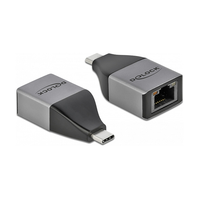 USB-C na LAN adapter DELOCK 64118 (Gigabit, 10/100/1000 Mbps, kompaktni dizajn)-0