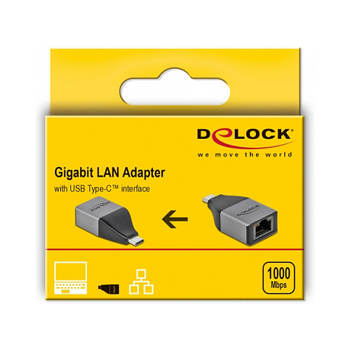 USB-C na LAN adapter DELOCK 64118 (Gigabit, 10/100/1000 Mbps, kompaktni dizajn)-1