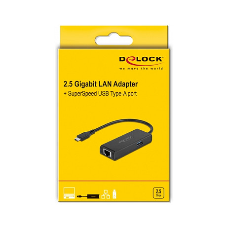 USB-C na LAN adapter DELOCK 63826 (2.5 Gigabit Ethernet, USB-A 3.2 Gen 1)-2