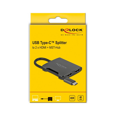USB-C na 2x HDMI razdjelnik DELOCK 87778 (MST, 4K 60 Hz, DP Alt Mode)-2