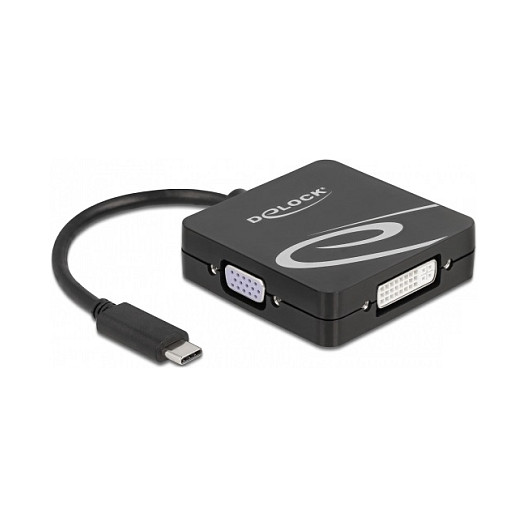 Adapter DELOCK USB-C na VGA / DVI / HDMI / DisplayPort (4K 60Hz)-0