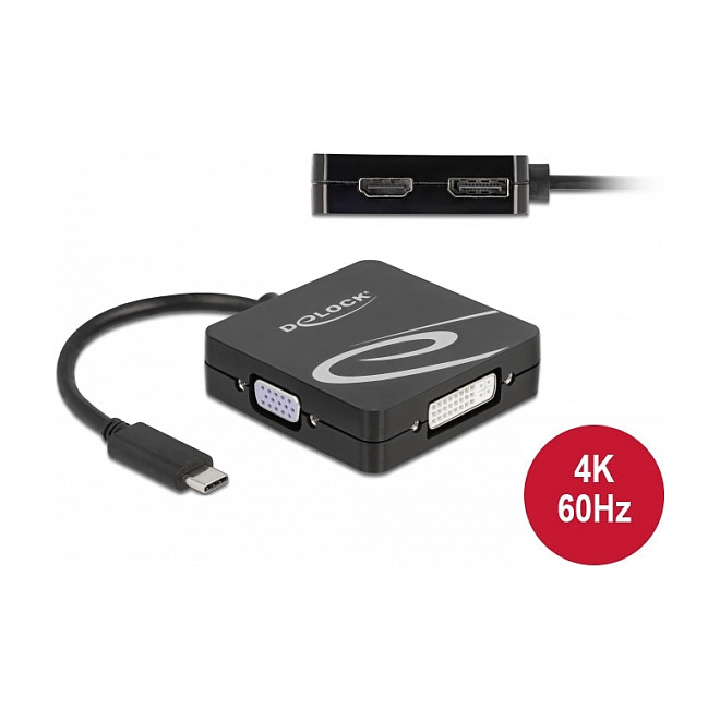 Adapter DELOCK USB-C na VGA / DVI / HDMI / DisplayPort (4K 60Hz)-1