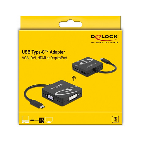 Adapter DELOCK USB-C na VGA / DVI / HDMI / DisplayPort (4K 60Hz)-3