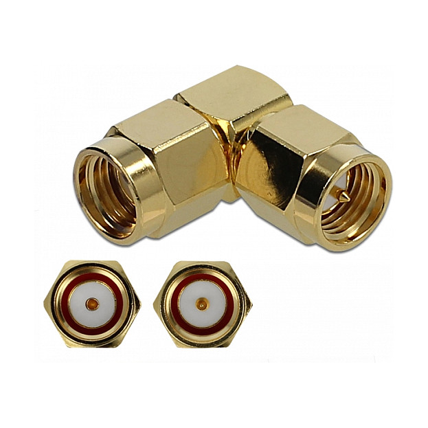 Adapter DELOCK SMA muški na RP-SMA muški 90° (10 GHz, 50 Ohm)
