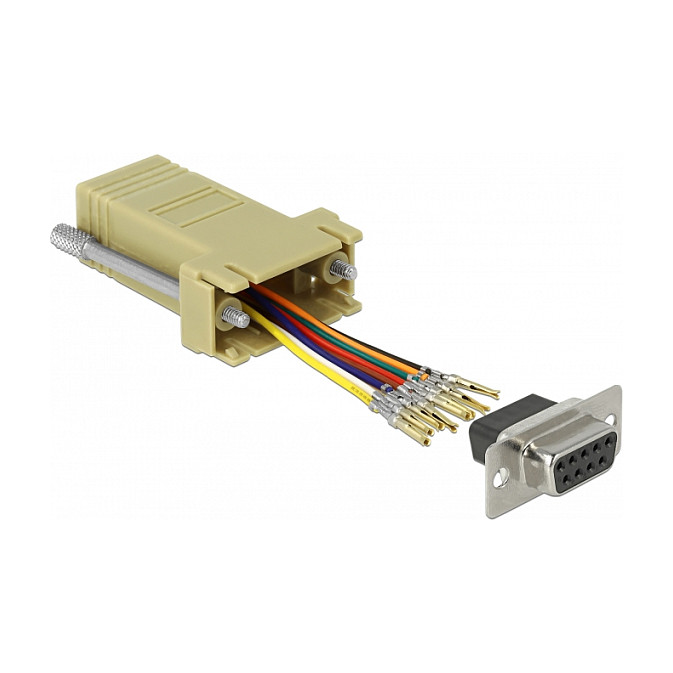 Adapter DELOCK 66164 (D-Sub 9 Pin ženski na RJ45 ženski, montažni set)-0