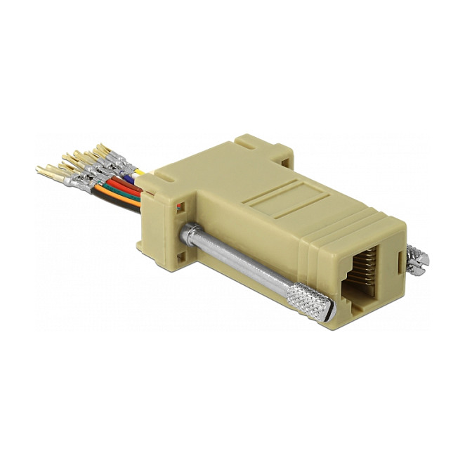 Adapter DELOCK 66164 (D-Sub 9 Pin ženski na RJ45 ženski, montažni set)-1