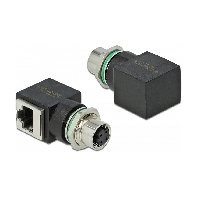 Mrežni adapter DELOCK 66312 M12 D-kodirani na RJ45 (IP67, 4-pinski)-0