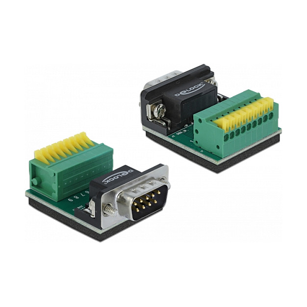 Adapter DELOCK D-Sub 9 Pin muški na 9 Pin Terminal Block (s tipkama)