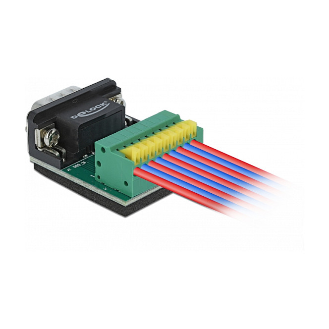 Adapter DELOCK D-Sub 9 Pin muški na 9 Pin Terminal Block (s tipkama)-1
