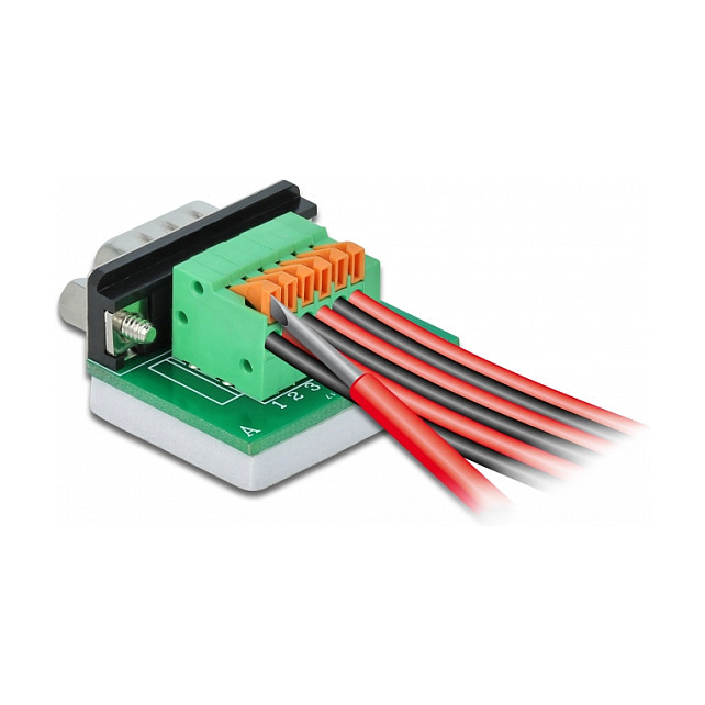 Adapter DELOCK 66555 D-Sub 9-pinski muški na 10-pinski terminalni blok (horizontalni)-1
