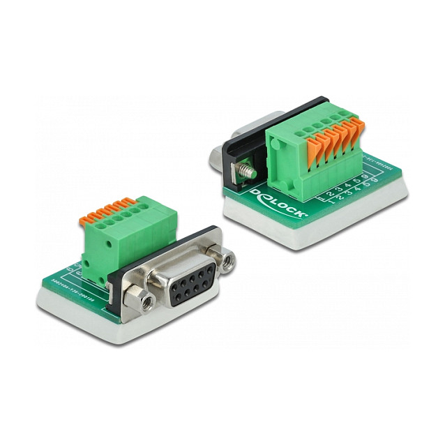 Adapter DELOCK D-Sub 9-pinski (ženski) na 10-pinski terminalni blok (vertikalni, s tipkama)-0