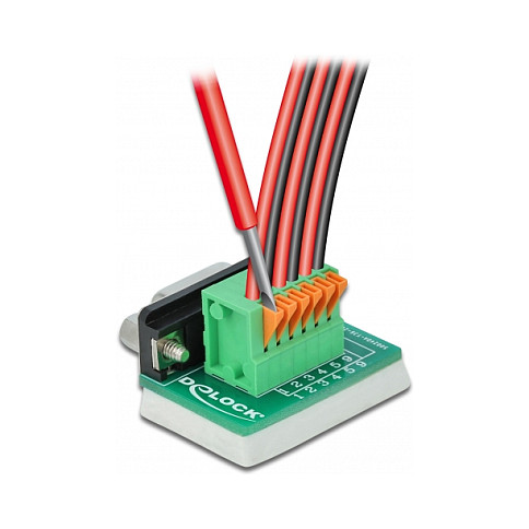 Adapter DELOCK D-Sub 9-pinski (ženski) na 10-pinski terminalni blok (vertikalni, s tipkama)-1