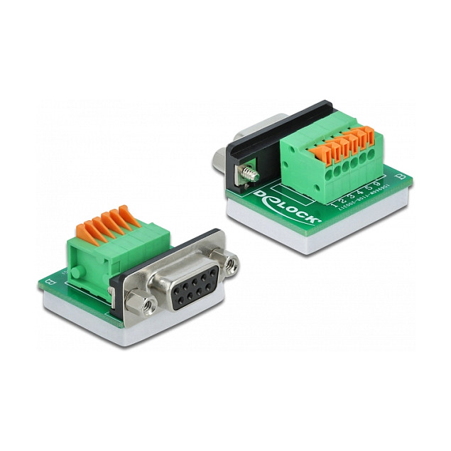 Adapter DELOCK D-Sub 9 ženski na 10-pinski terminalni blok (horizontalni, push button)