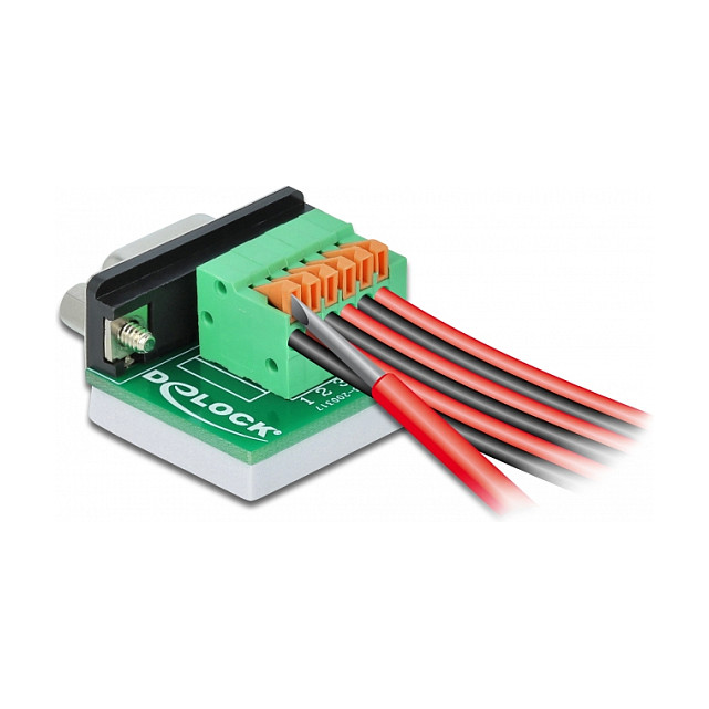 Adapter DELOCK D-Sub 9 ženski na 10-pinski terminalni blok (horizontalni, push button)-1