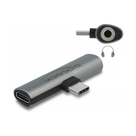 Audio adapter DELOCK 64186 USB-C na 3.5mm (USB-C PD 100W, Hi-Res Audio)