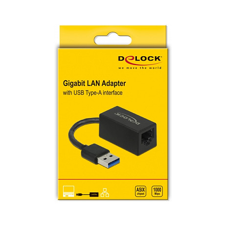 Mrežni adapter DELOCK USB 3.2 Gen 1 Type-A na Gigabit LAN (10/100/1000 Mbps, ASIX AX88179)-1
