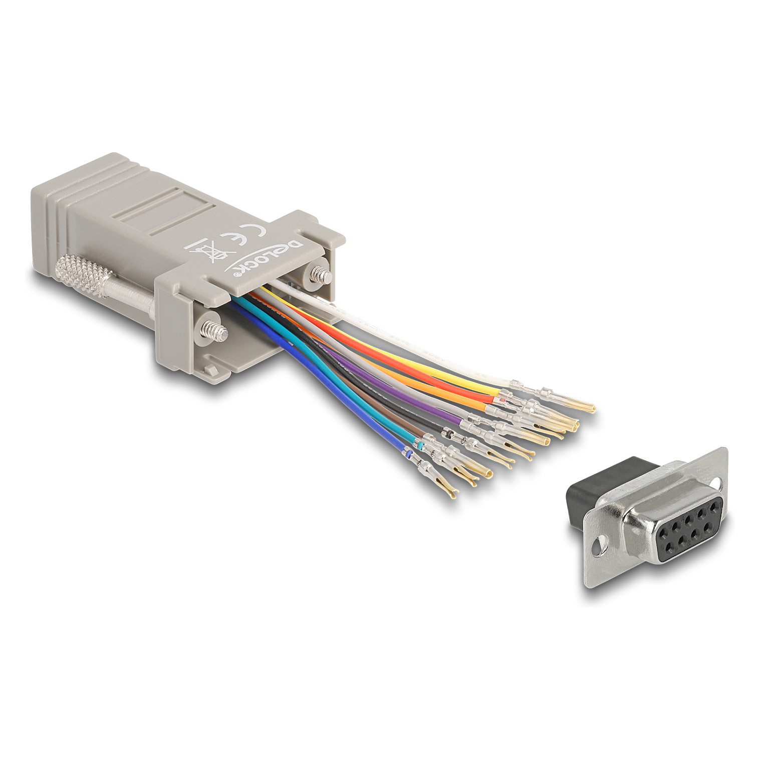 Adapter DELOCK 66472 (D-Sub 9-pinski ženski na RJ50 ženski, montažni set)-0