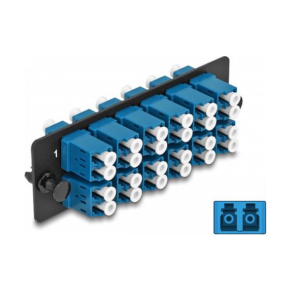 Patch panel DELOCK 66930 (10"/19", 1U, 12x LC Duplex SM, plavi)-2