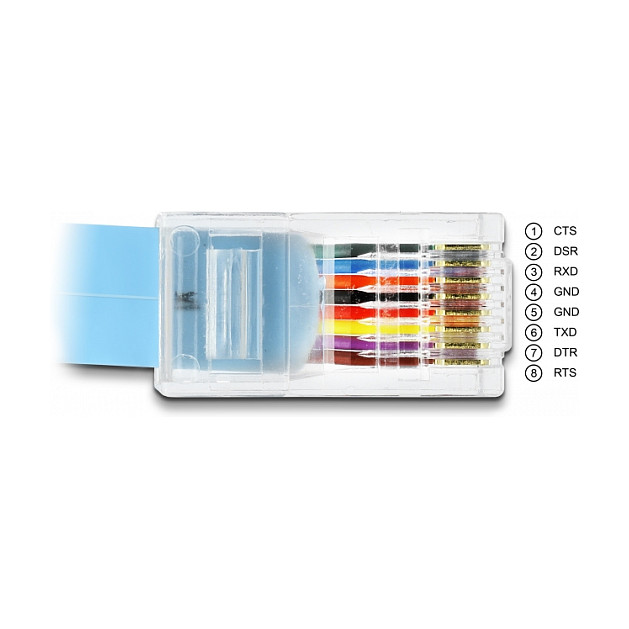 Adapter kabel DELOCK RS-232 DB9 muški na RJ45 muški (1 m, Cisco kompatibilan)-1