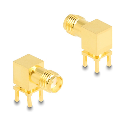 Adapter DELOCK SMA ženski konektor 90° za tiskanu pločicu (PCB) (50 Ohm, 18 GHz)-0