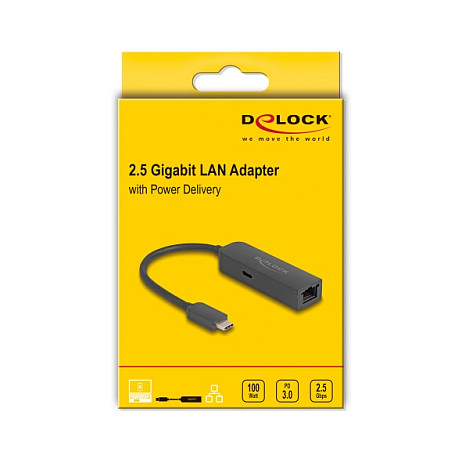 USB-C na 2.5 Gigabit LAN Adapter DELOCK 66938 (2.5 Gbps, Power Delivery 100W)-2