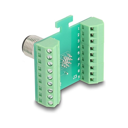 Adapter DELOCK M12 Modul 60661 (A-kodirani 17-pinski muški na 18-pinski terminalni blok)-1