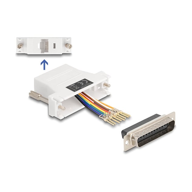 Adapter DELOCK 67114 D-Sub 25-pinski (M) na RJ45 (Ž) montažni set, bijeli-0