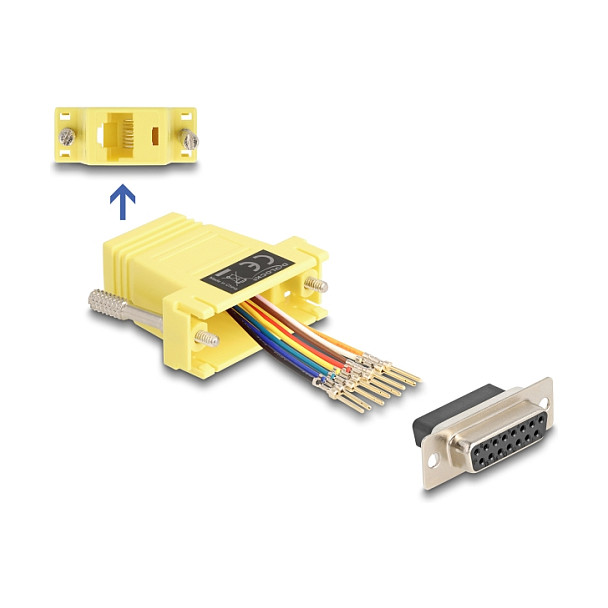 Keystone modul DELOCK 67113 (D-Sub 15 pin ženski na RJ45 ženski) žuti-0