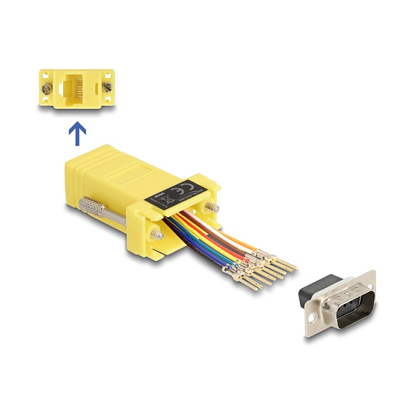 Adapter DELOCK D-Sub 9 Pin na RJ45 set za montažu (muški/ženski, žuti)