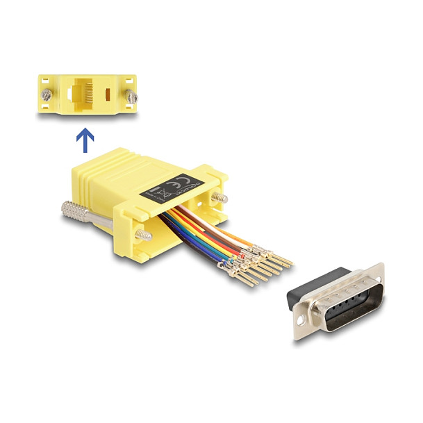 Adapter DELOCK 67110 D-Sub 15 Pin (muški) na RJ45 (ženski) set za montažu žuti-0
