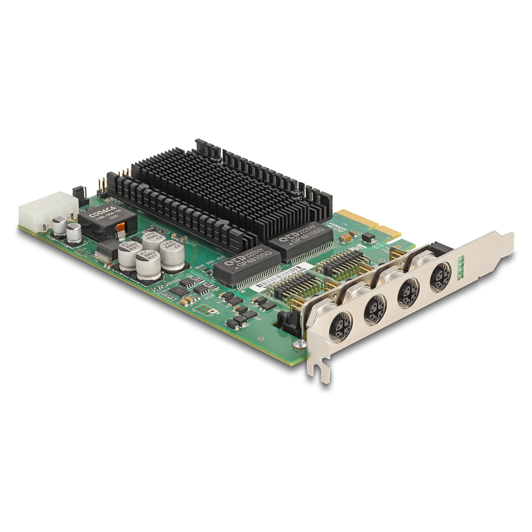 Mrežna kartica DELOCK PCI Express x4 (4x Gigabit LAN M12, PoE+, Intel i350)-0