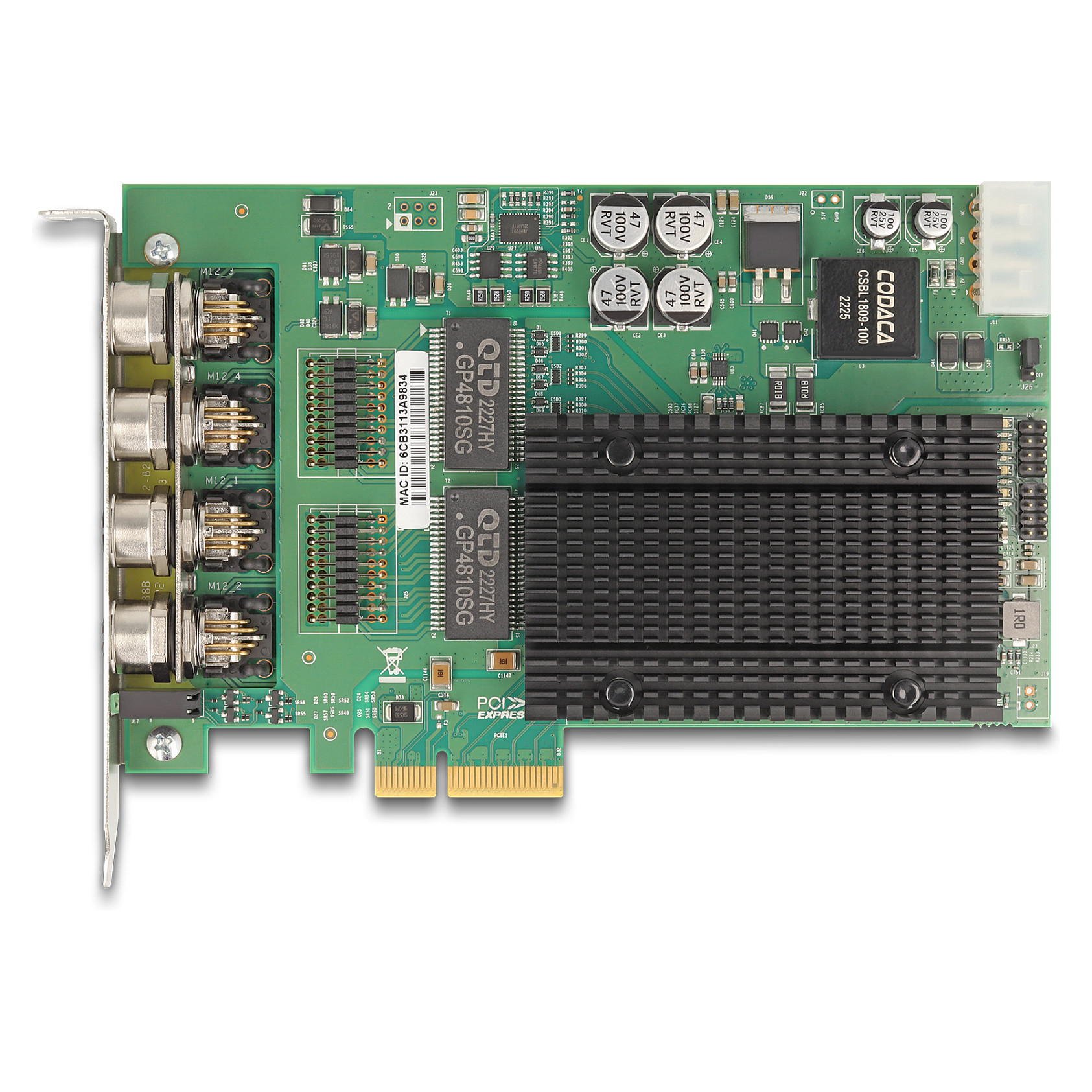 Mrežna kartica DELOCK PCI Express x4 (4x Gigabit LAN M12, PoE+, Intel i350)-2