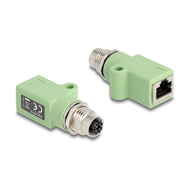 Adapter DELOCK M12 X-kodirani (ž) na RJ45 (ž) Cat.5e (IP67, za ugradnju)-0