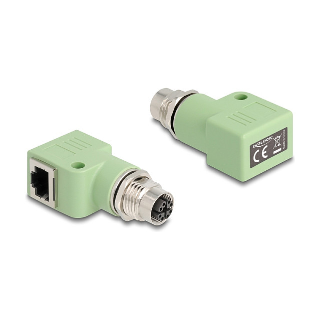 Mrežni adapter DELOCK M12 X-kodirani (8-pinski ženski) na RJ45 (ženski) Cat.5e, 90° kutni-0