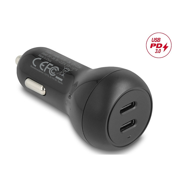 Auto punjač DELOCK 64330 (2x USB-C, 40W, PD 3.0)-1