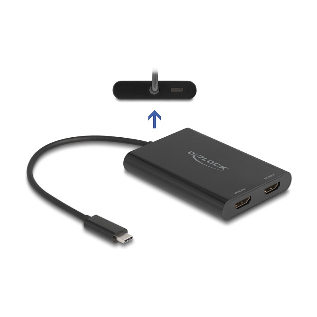 Adapter DELOCK USB-C na 2x HDMI 4K 60Hz (DisplayLink, USB PD 100W)-0