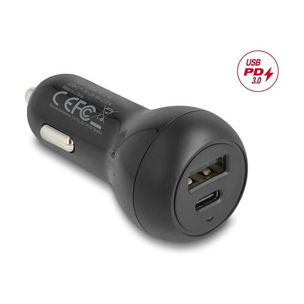 Auto punjač DELOCK 64329 (USB-C PD 20W + USB-A 12W, 32W)-1
