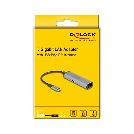 Mrežni adapter DELOCK USB-C na 5 Gigabit LAN RJ45 (Power Delivery 140W)-0