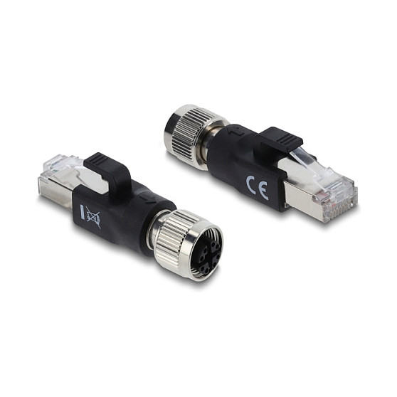 Mrežni adapter DELOCK M12 X-kodirani 8-pinski (ženski) na RJ45 (muški) (Cat.6A, 10 Gbps, IP67)-0