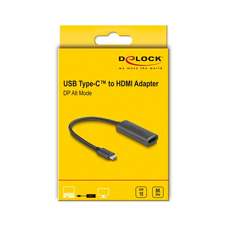 USB-C na HDMI adapter DELOCK 64229 (8K 60Hz, DP Alt Mode, HDR, aluminijsko kućište)-2