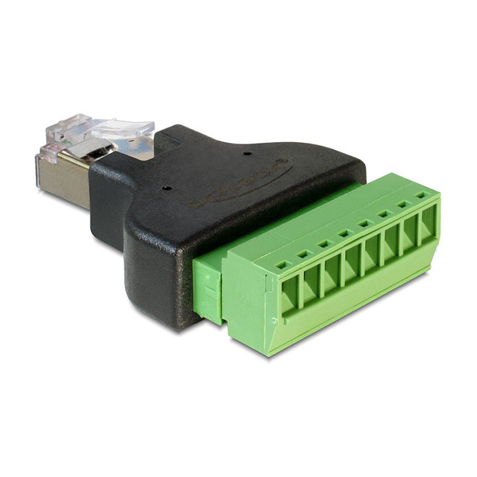 Adapter DELOCK 65389 (RJ45 muški na 8-pinski terminalni blok, 2-dijelni)-1