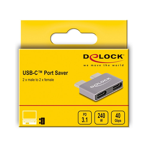 USB-C adapter DELOCK 60055 Port Saver (USB4 40 Gbps, 8K 60Hz, PD 100W)-2