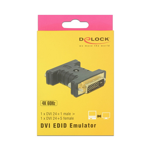 DVI EDID Emulator Adapter DELOCK 63313 (DVI 24+1 na DVI 24+5, 4K 30 Hz, programabilan)-2