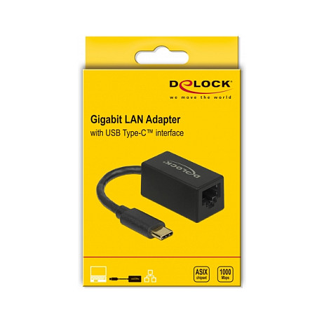 Mrežni adapter DELOCK USB-C na Gigabit LAN (1000 Mbps, RJ45, ASIX)-1