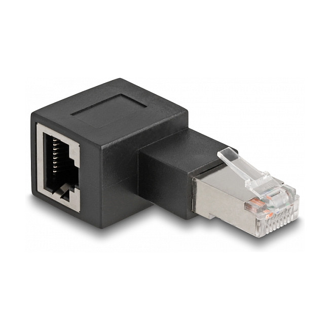 Mrežni adapter DELOCK RJ45 Cat.6A 90° kutni lijevi (M/Ž, oklopljen)-0