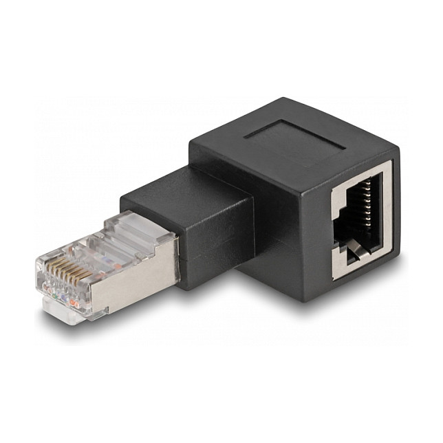 Mrežni adapter DELOCK RJ45 Cat.6A 90° kutni lijevi (M/Ž, oklopljen)-1