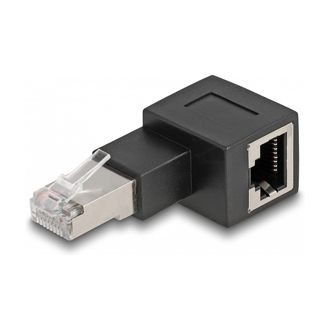 Mrežni adapter DELOCK RJ45 M/Ž 87864 (Cat.6A, 90° kutni desni, oklopljen)-1