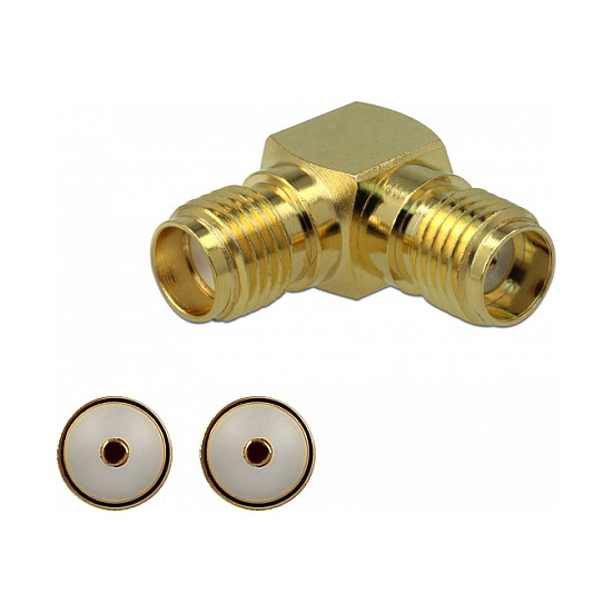 Adapter DELOCK SMA ženski na SMA ženski 90° (50 Ohm, do 3 GHz)-0