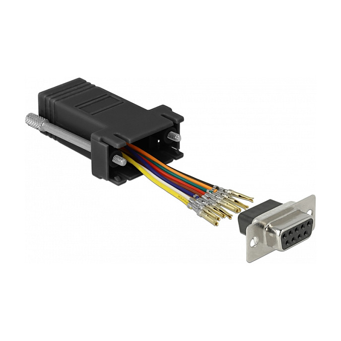 Adapter DELOCK 66165 D-Sub 9-pinski (ž) na RJ45 (ž) set za montažu-0